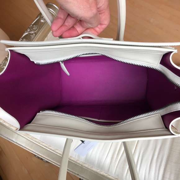 ❗️SOLD❗️Celine White/Magenta Micro Luggage Tote - Picture 8 of 16